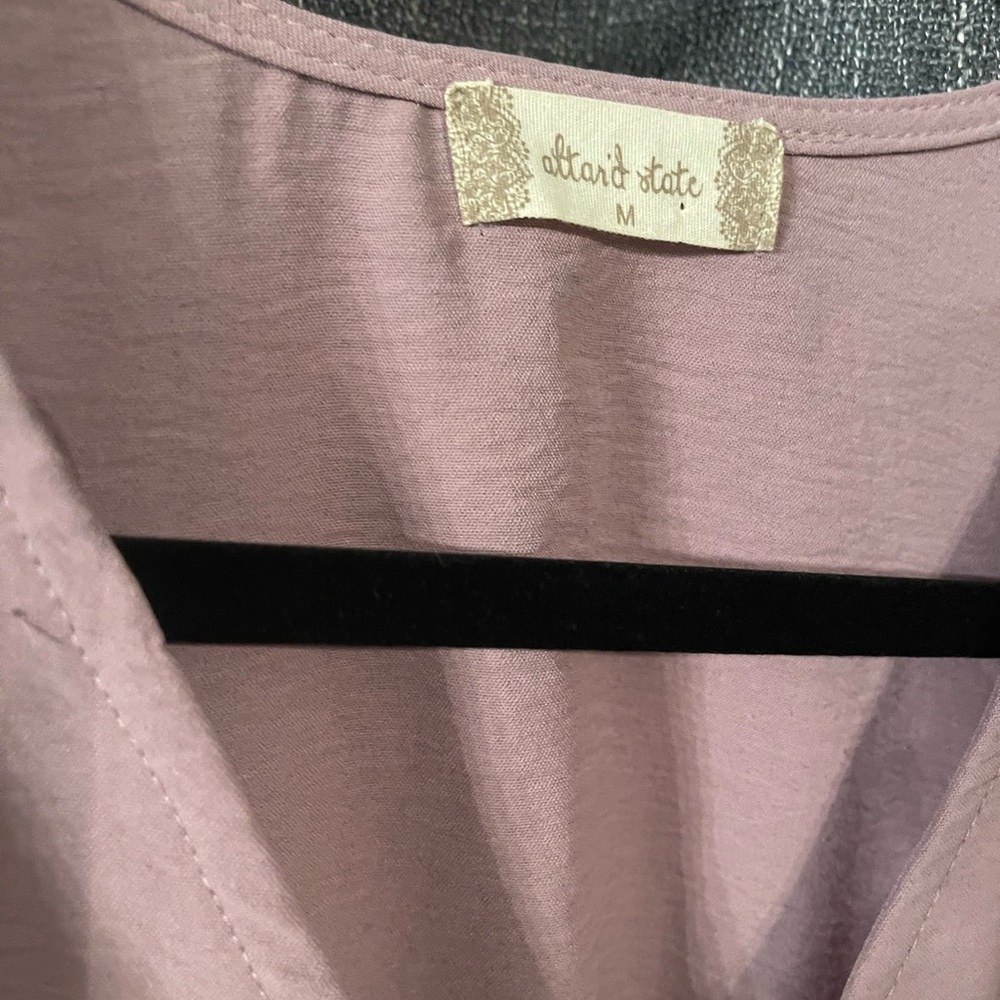 Altar'd State Purple Smocked Blouse - Picture 3 of 3